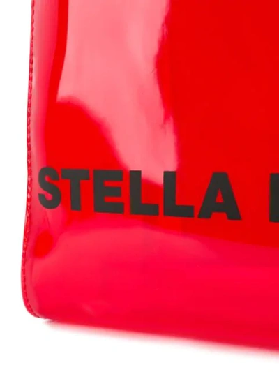 Shop Stella Mccartney Small Logo Print Tote In Red