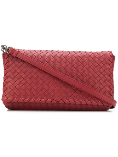 Shop Bottega Veneta Intrecciato Shoulder Bag - Red