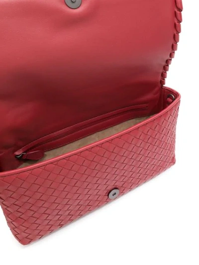 Shop Bottega Veneta Intrecciato Shoulder Bag - Red