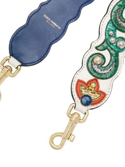 Shop Dolce & Gabbana Pearl Embellished Bag Strap In Multicolour