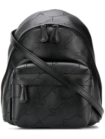 Shop Stella Mccartney Mini Monogram Backpack In Black