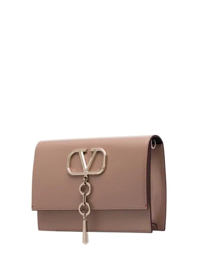 Shop Valentino Small Vcase Shoulder Bag In Neutrals