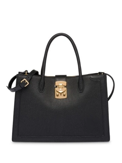 Shop Miu Miu 'miu Confidential' Handtasche In Black
