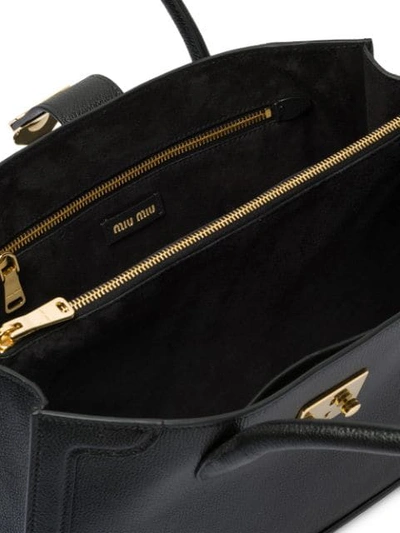 Shop Miu Miu 'miu Confidential' Handtasche In Black