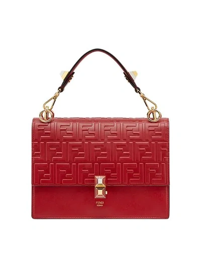 Shop Fendi Kan I Shoulder Bag In F0mvv-strawberry+soft Gold