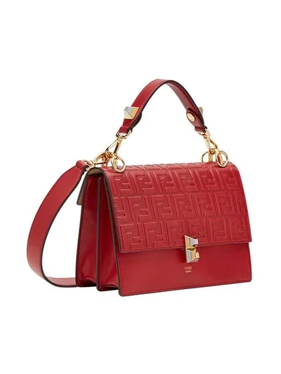 Shop Fendi Kan I Shoulder Bag In F0mvv-strawberry+soft Gold