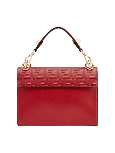 Shop Fendi Kan I Shoulder Bag In F0mvv-strawberry+soft Gold