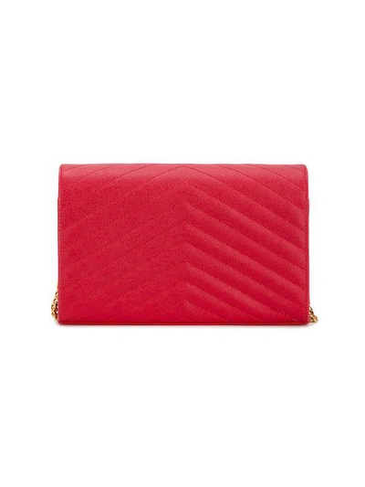 Shop Saint Laurent Monogram Shoulder Bag In Red