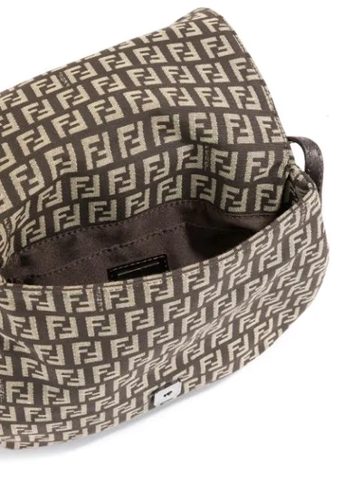 Pre-owned Fendi Zucca Pattern Shoulder Bag In Brown
