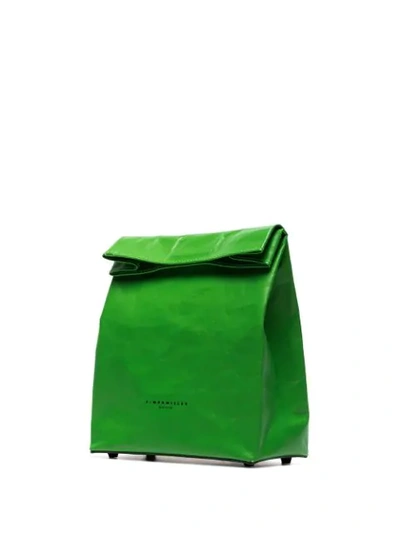 Shop Simon Miller Green Lunch Bag 20 Leather Clutch Bag
