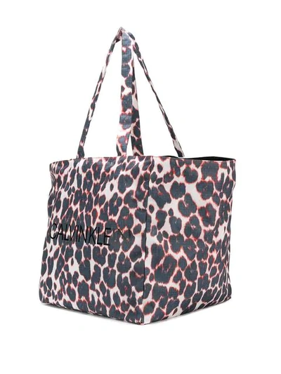 Shop Calvin Klein 205w39nyc Leopard Print Tote Bag In Blue