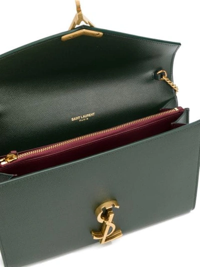 Shop Saint Laurent Cassandra Medium Top Handle Bag In Green