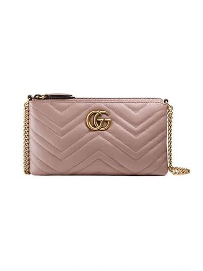 Shop Gucci Gg Marmont Mini Chain Bag In Neutrals