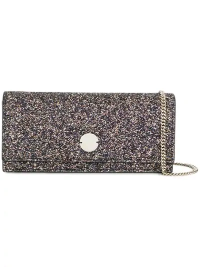 Shop Jimmy Choo Fie Glitter Clutch Bag In Blue