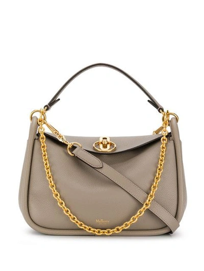 Shop Mulberry Small Leighton Shoulder Bag In Grey