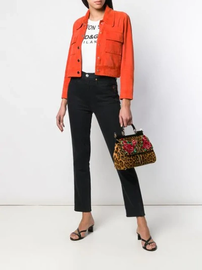 Shop Dolce & Gabbana Leopard Sicily Tote Bag In Brown