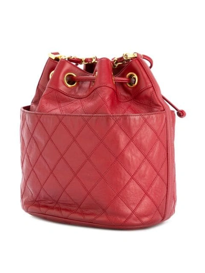 Pre-owned Chanel 1986-1988  Cosmos Quilted Cc Chain Shoulder Bag In Red
