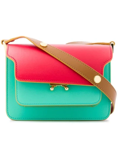 Shop Marni Colour Block Trunk Bag In Red