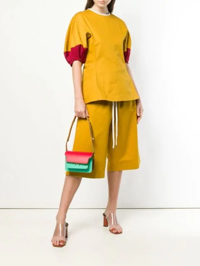Shop Marni Colour Block Trunk Bag In Red