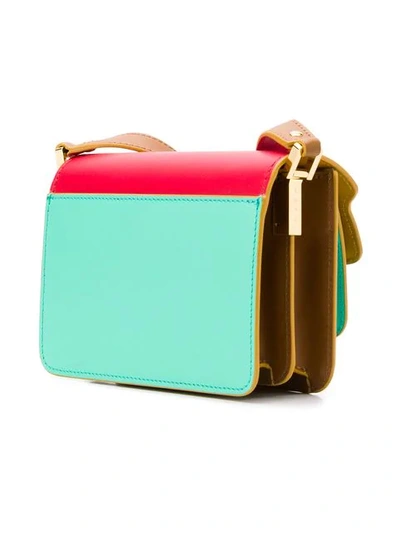 Shop Marni Colour Block Trunk Bag In Red