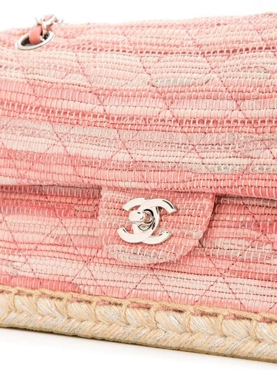 Pre-owned Chanel 2010-2011 Espadrille Quilted Shoulder Bag In Pink