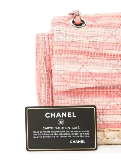 Pre-owned Chanel 2010-2011 Espadrille Quilted Shoulder Bag In Pink