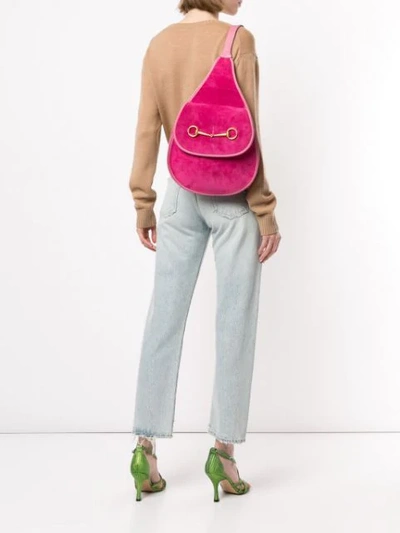Shop Gucci Horsebit One Shoulder Bag - Pink