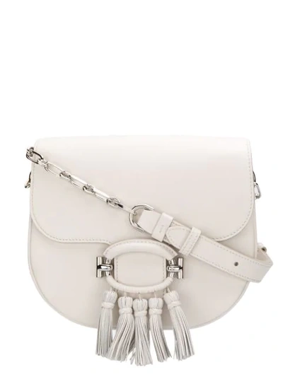 Shop Tod's Tassel Detail Shoulder Bag - White