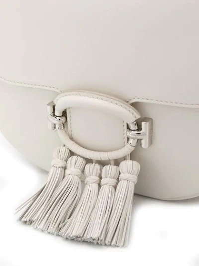 Shop Tod's Tassel Detail Shoulder Bag - White