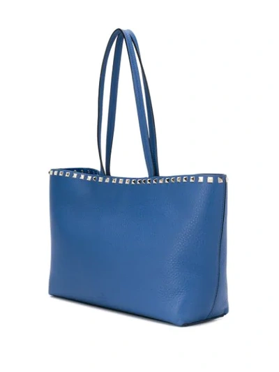 Shop Valentino Garavani Rockstud Tote Bag In Blue