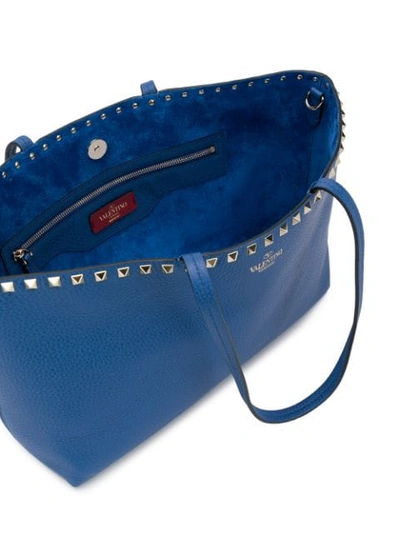 Shop Valentino Garavani Rockstud Tote Bag In Blue