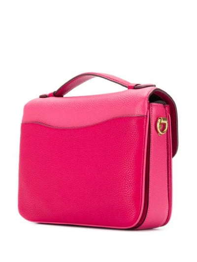 Shop Coach Textured Shoulder Bag In Pink