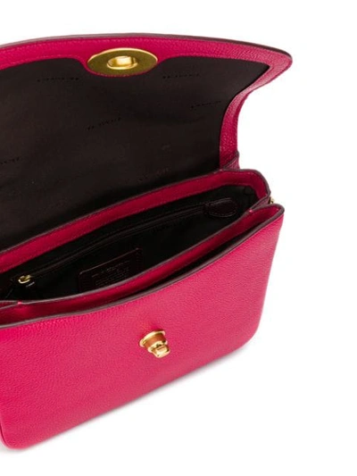 Shop Coach Textured Shoulder Bag In Pink