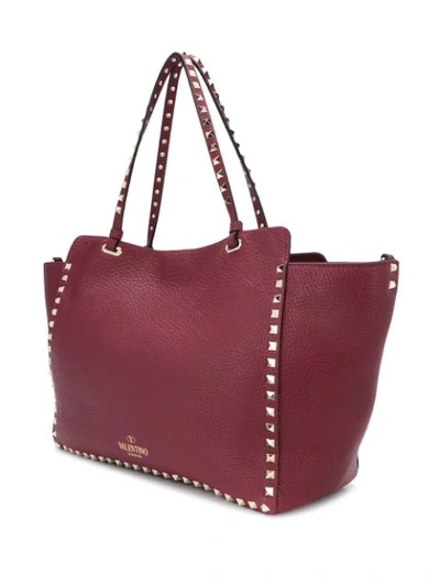 VALENTINO VALENTINO GARAVANI ROCKSTUD TOTE BAG - 红色