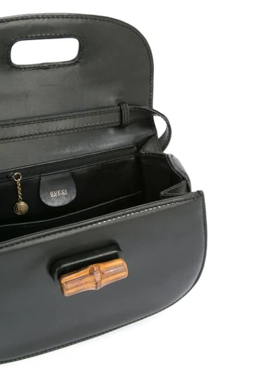 Pre-owned Gucci Bamboo Handle Tote Bag In Black