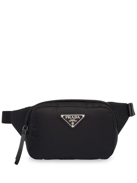 prada logo plaque belt bag