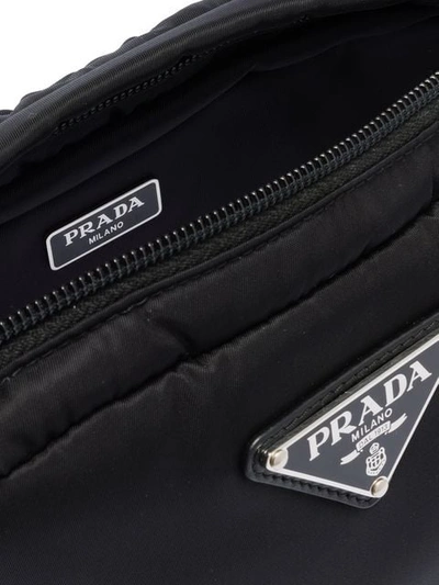 Shop Prada Logo-plaque Padded Belt Bag In Black