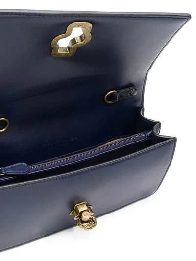 Shop Bottega Veneta Intrecciato Clutch Bag In 4158 -atlantic-nero