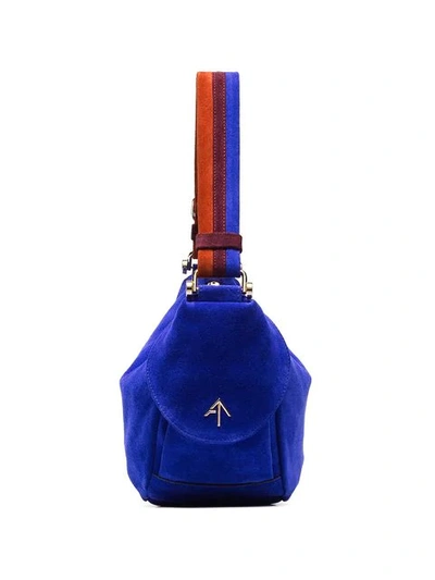 MANU ATELIER BLUE HOBO FERNWEH SUEDE SHOULDER BAG 