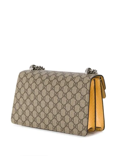 Shop Gucci Floral Monogram Bag In Neutrals