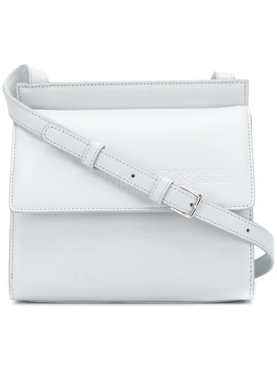 Shop Calvin Klein 205w39nyc Embossed Flap Cross-body Bag In White
