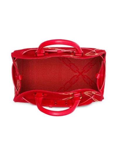 Shop Burberry The Small Knitted Link Belt Bag - Red