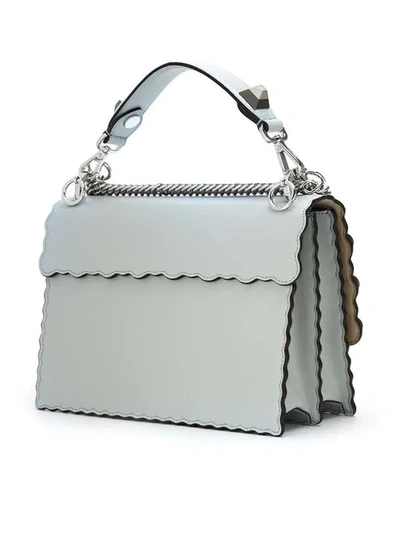 Shop Fendi Kan I Shoulder Bag In F07ml-pearl Grey +palladiu