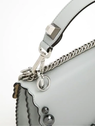 Shop Fendi Kan I Shoulder Bag In F07ml-pearl Grey +palladiu