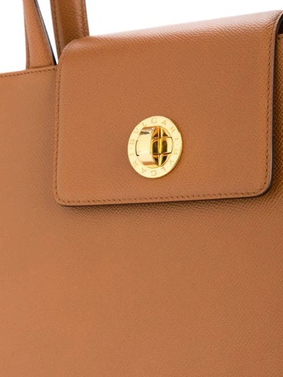 Pre-owned Bulgari Logo Handbag In Brown