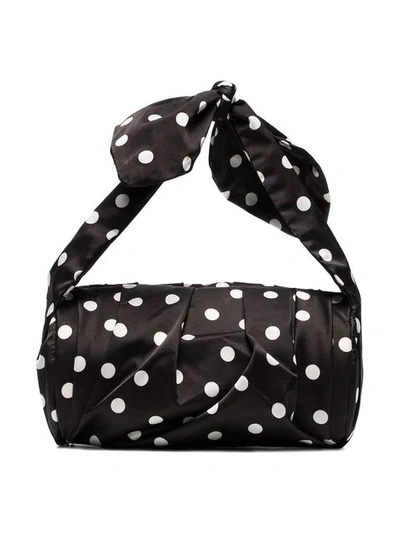 Shop Rejina Pyo Black And White Nane Polka Dot Satin Clutch