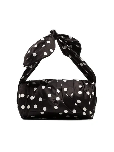 Shop Rejina Pyo Black And White Nane Polka Dot Satin Clutch