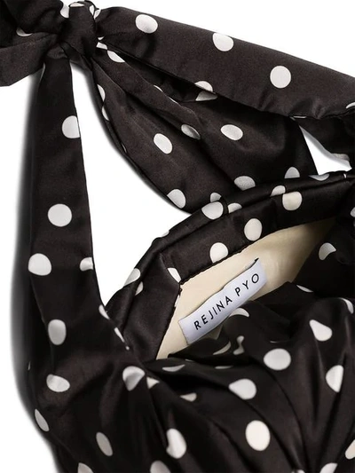 Shop Rejina Pyo Black And White Nane Polka Dot Satin Clutch