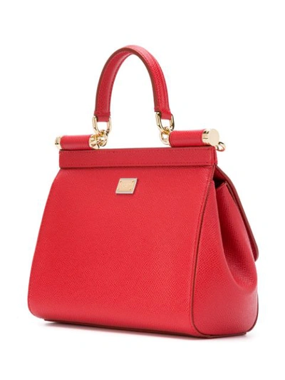 Shop Dolce & Gabbana Mini Sicily Tote Bag In Red