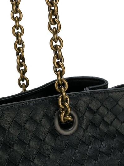 Shop Bottega Veneta Nero Intrecciato Nappa Medium Tote In Black